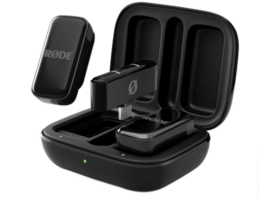 RODE Wireless Micro - Compact Wireless Microphone, Two Mics with Charge Case for Smartphone Content Creation - USB-C - Black